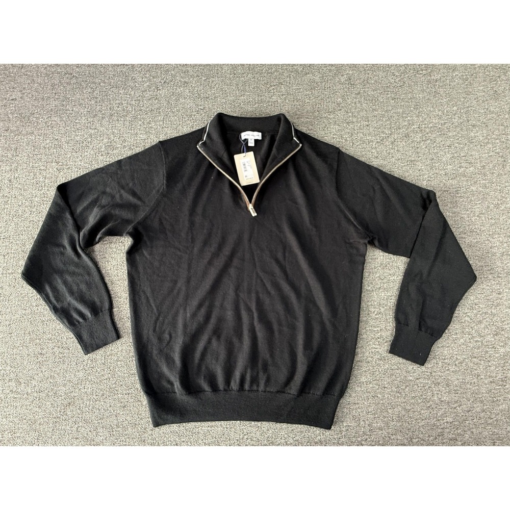 Peter Millar Black Half-Zip Crewneck Sweater